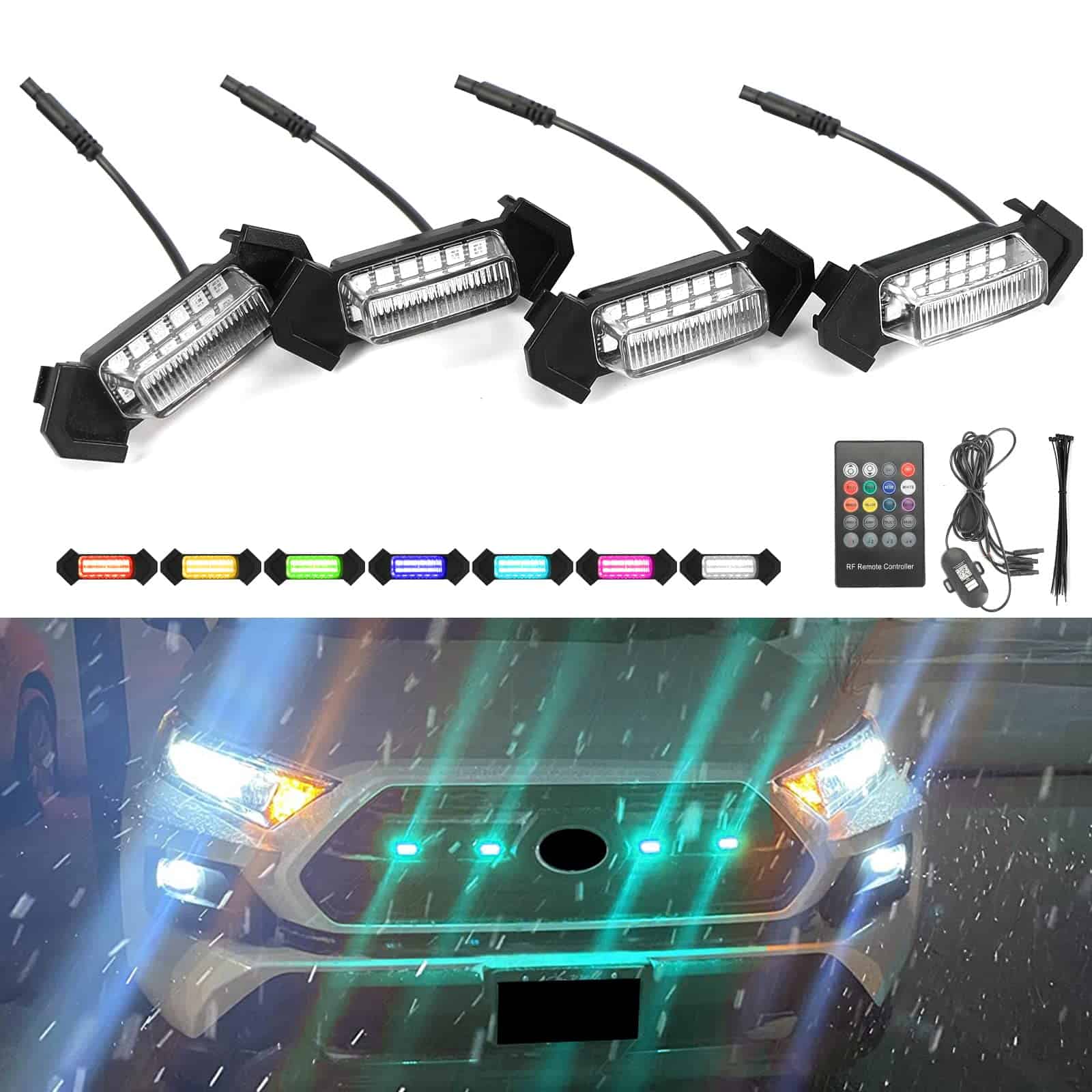 Luces de Parrilla RGB ROCCS 4 PCS Compatibles con Toyota