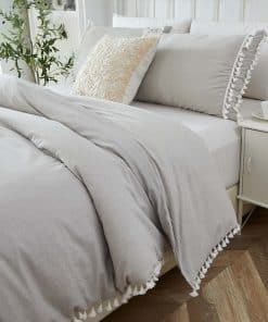 Juego de Cama Boho Gris Twin XL 3 Pzas Cubierta de Edredón