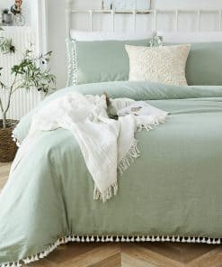 Softta Funda de Edredón Full 3 Piezas Bohemio Verde con