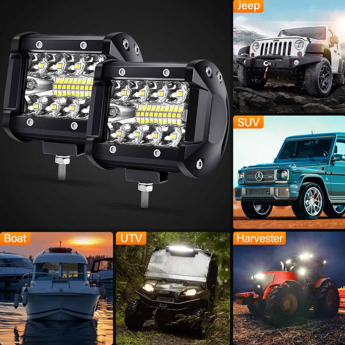 TILTOP LED Pods Luces LED de Niebla Luces Off Road 4 - Imagen 9