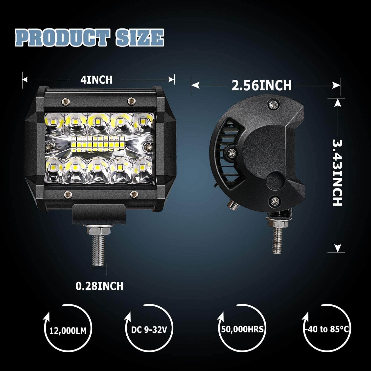 TILTOP LED Pods Luces LED de Niebla Luces Off Road 4 - Imagen 7