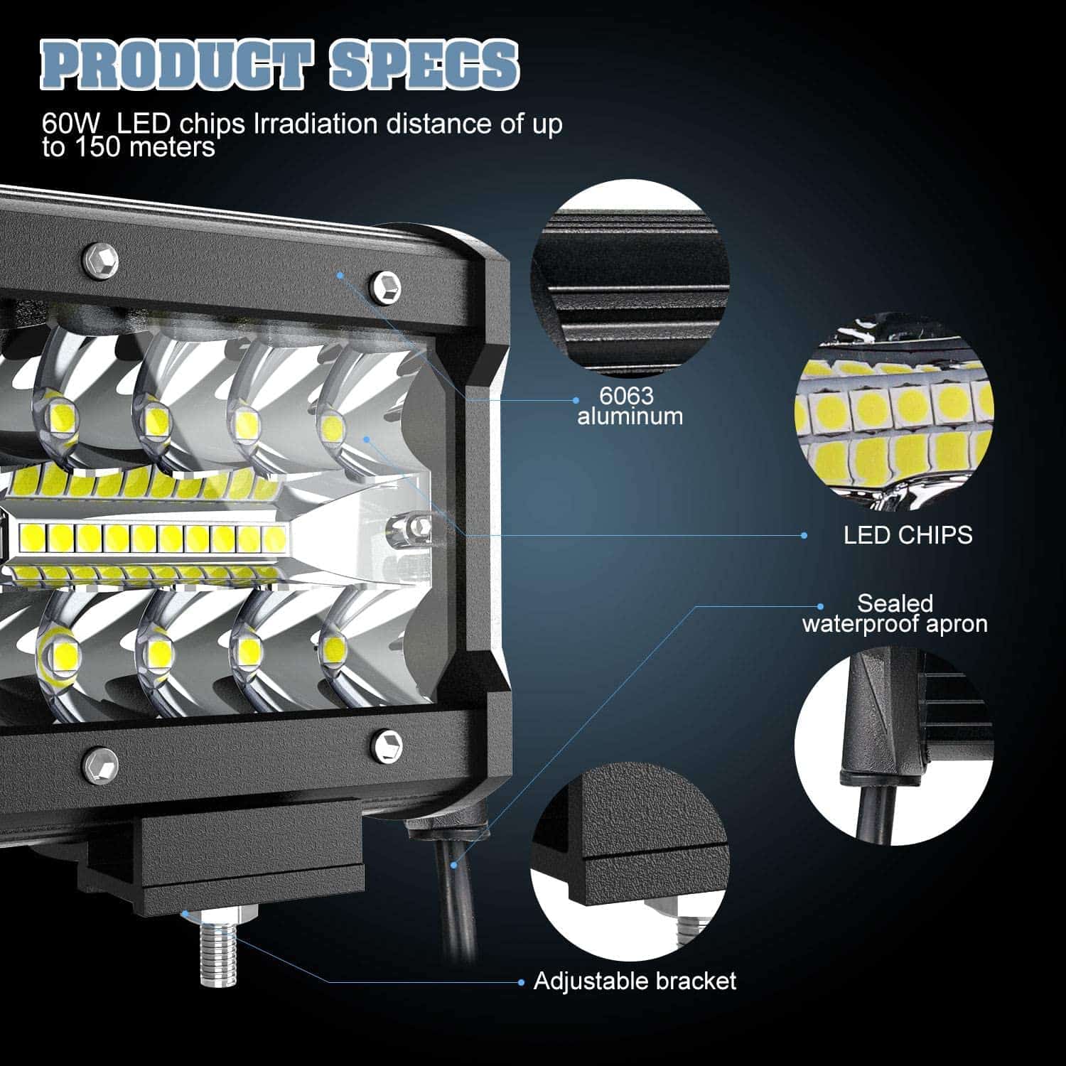 TILTOP LED Pods Luces LED de Niebla Luces Off Road 4 - Imagen 3