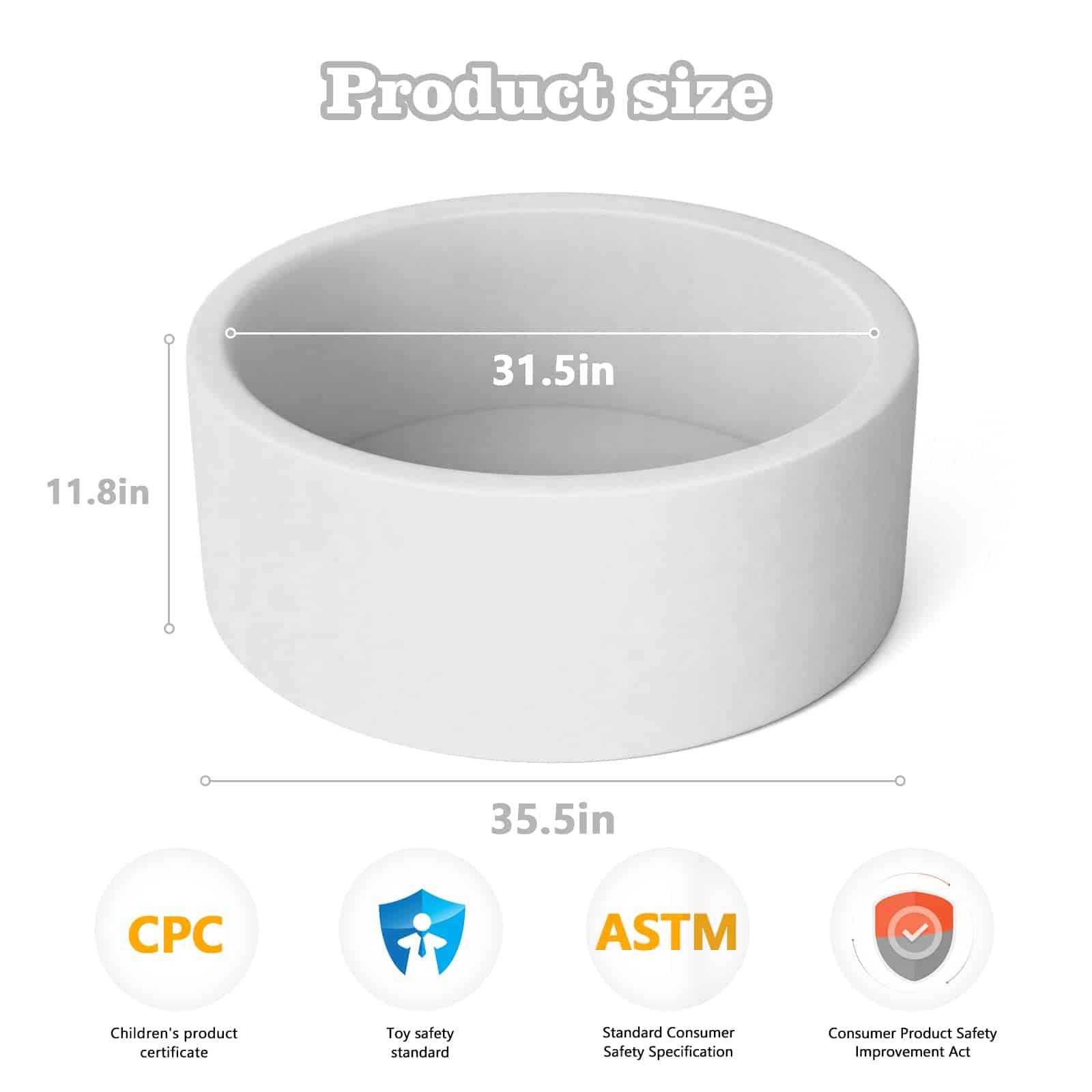 ZOEFOYS Foam Ball Pits para Niños Pequeños, -Gris - Imagen 7