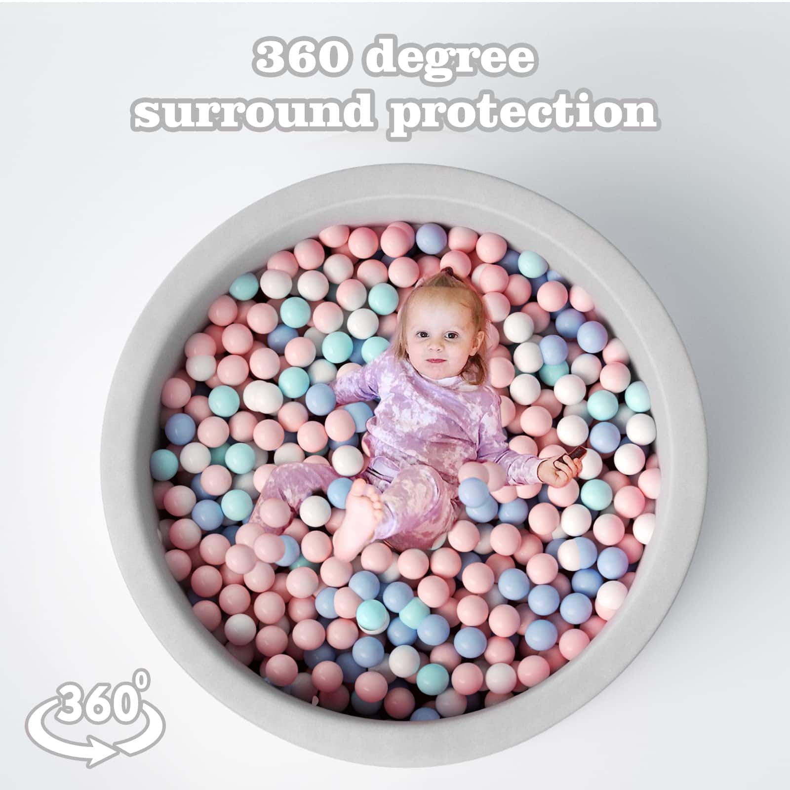 ZOEFOYS Foam Ball Pits para Niños Pequeños, -Gris - Imagen 3