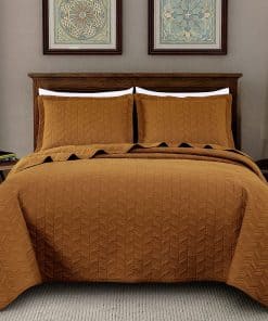 Juego de Colcha de 3 Piezas Chezmoi Collection Roswell 100%