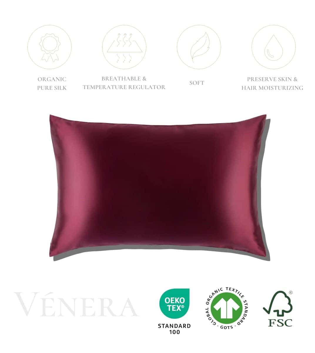 Funda de Almohada de Seda Pura 100% de 22 Mommes de Morera - Imagen 3