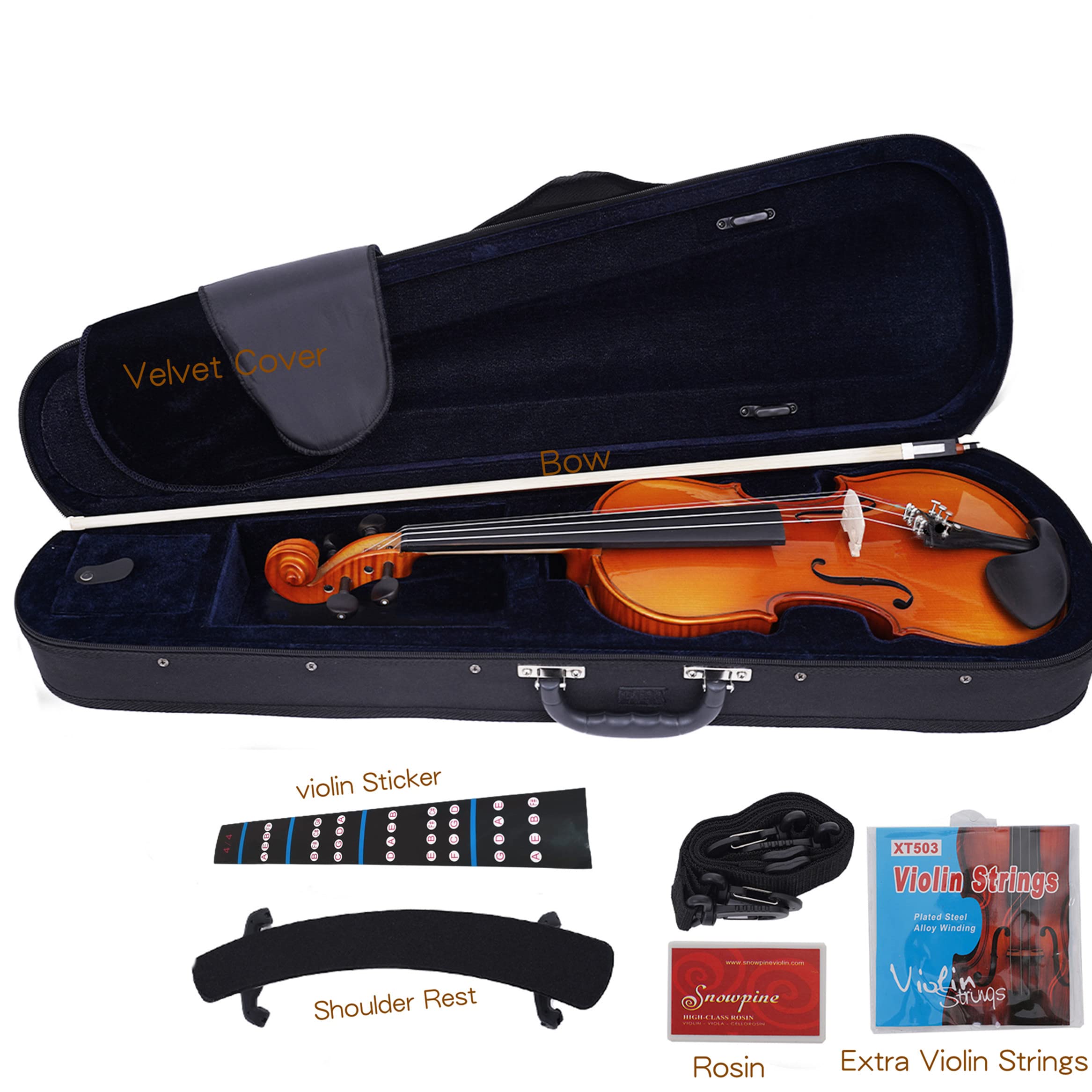 Violín 4/4 KAYATA para Principiantes, Niños y Adultos - Kit - Imagen 7