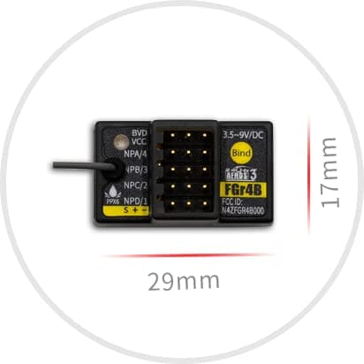 Receptor Flysky FGr4B 2.4G 4CH 3 AFHDS 3 Micro Mini PWM PPM - Imagen 5