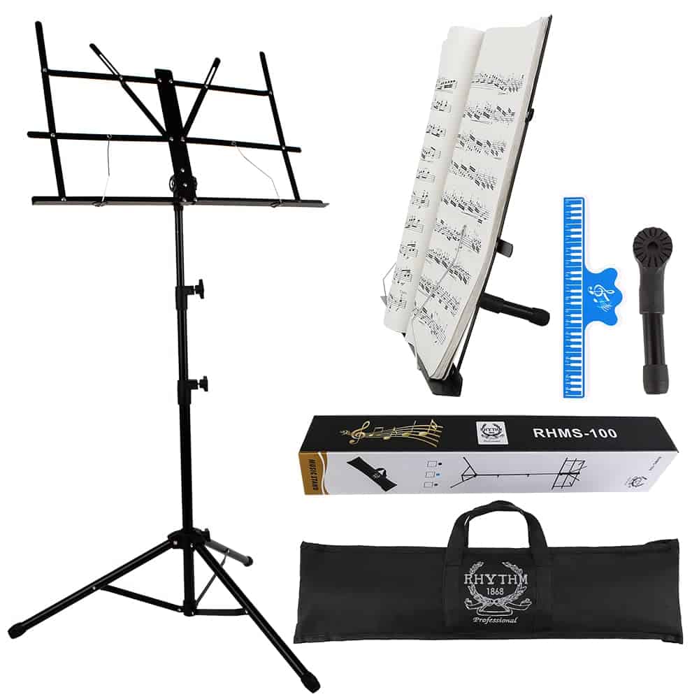 Atril de música Rhythm, Atril de partitura plegable 2 en 1