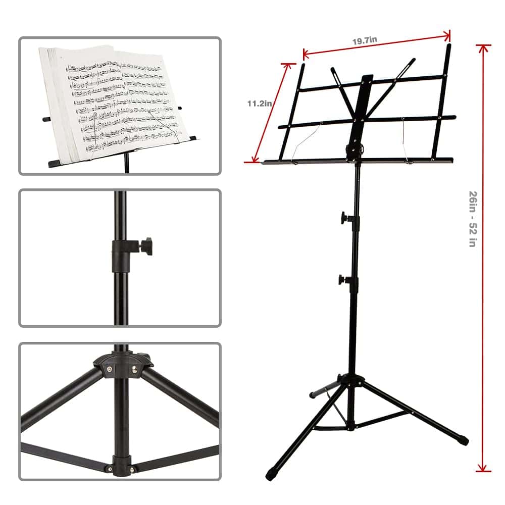 Atril de música Rhythm, Atril de partitura plegable 2 en 1 - Imagen 3