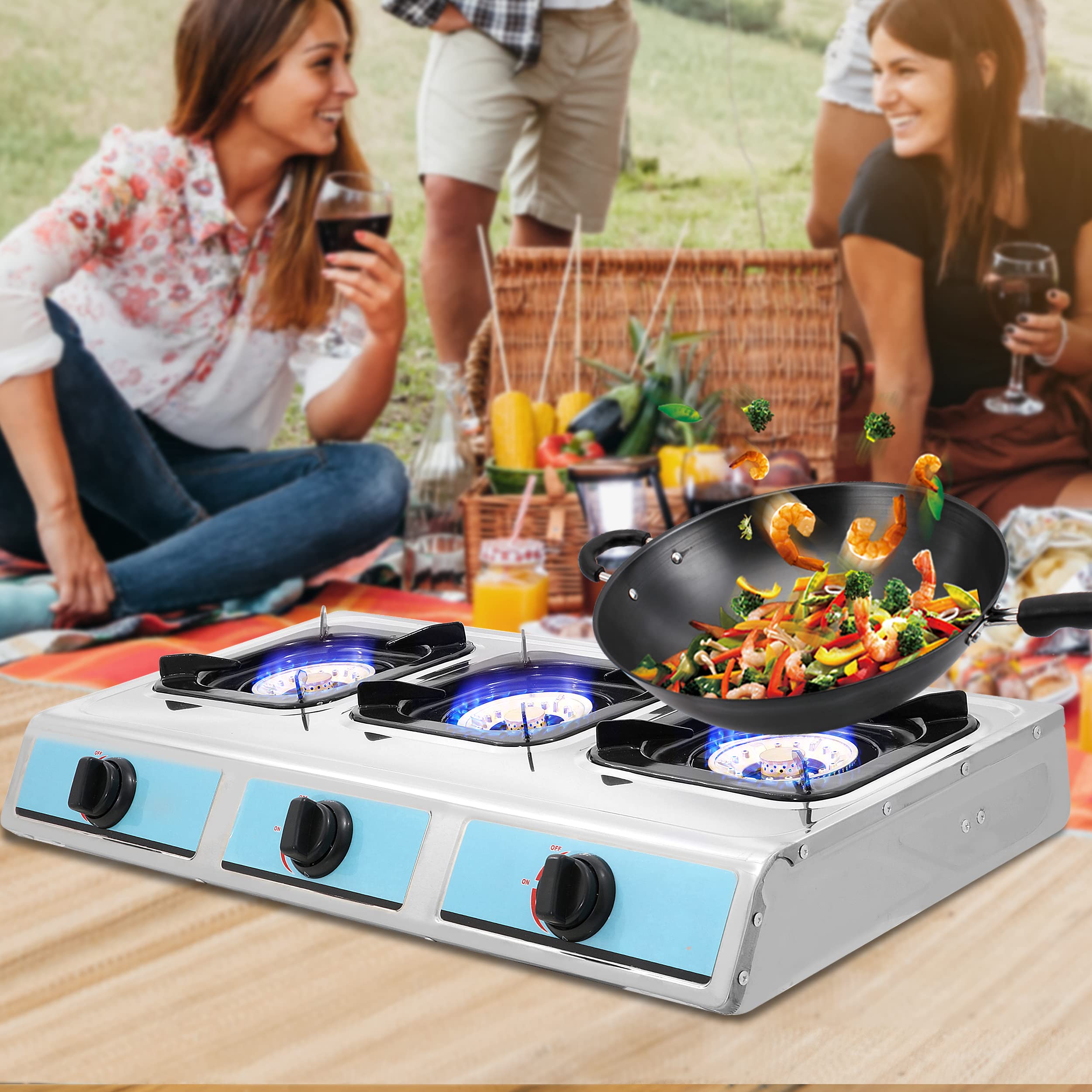 Estufa de Gas Propano, Estufa de Gas de 3 Quemadores Estufa - Imagen 9