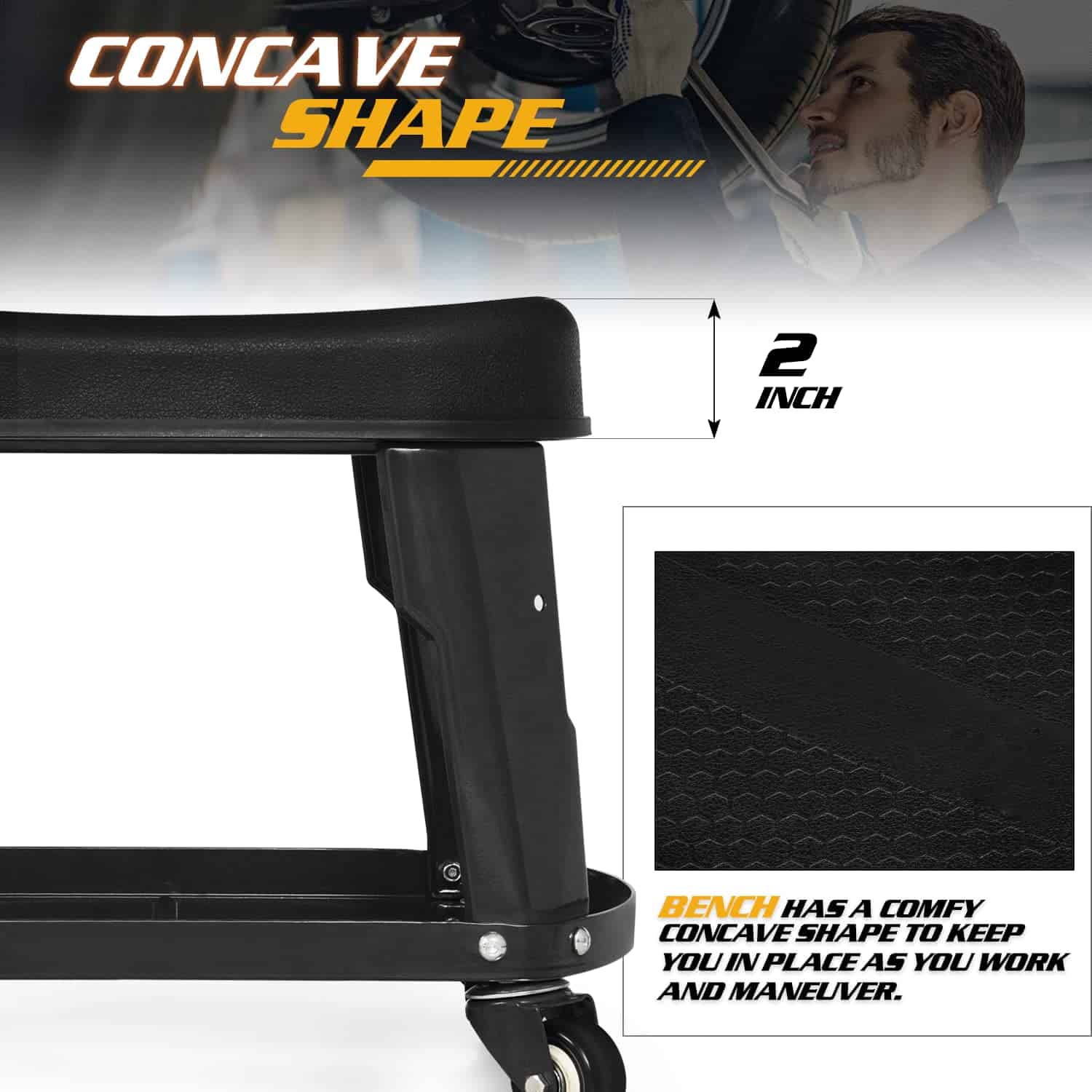 Taburete Mecánico Magshion con Bandeja de Herramientas - Imagen 5