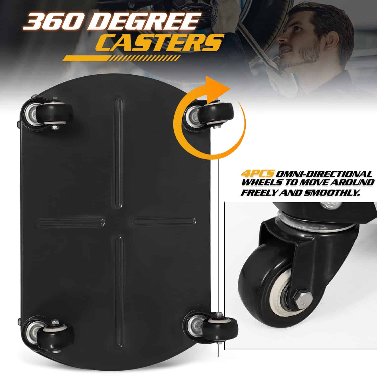 Taburete Mecánico Magshion con Bandeja de Herramientas - Imagen 7