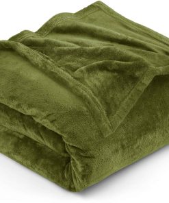 Manta de Franela Utopia Bedding Tamaño Queen Verde Oliva