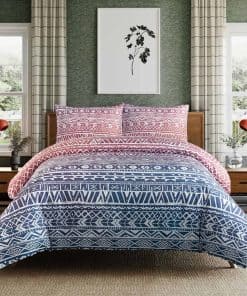 Set de Funda de Edredón Queen Style Quarters, Rosa Azul