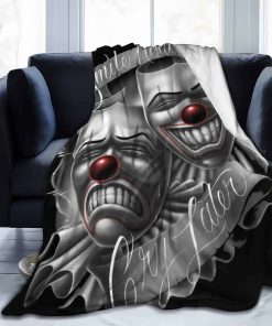 Manta de Franela con Caras de Payasos Moyjugt Smile Now Cry