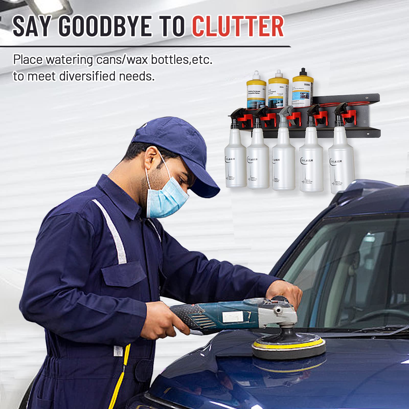 2 Set Rack de Almacenamiento de Botellas Pulverizadoras, - Imagen 7