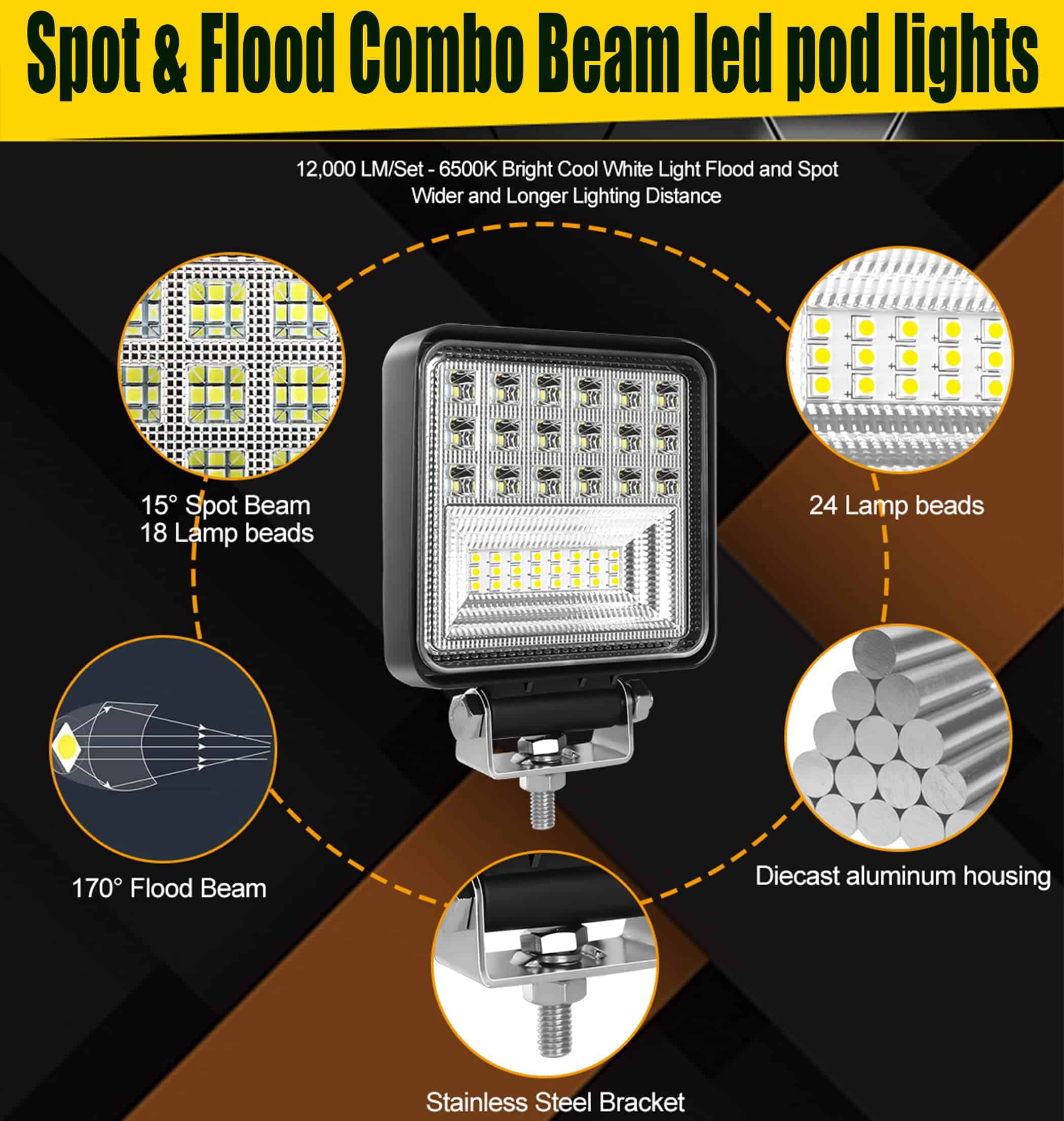 MUVKQC Luces LED de trabajo para camión, 10 piezas 4 - Imagen 4