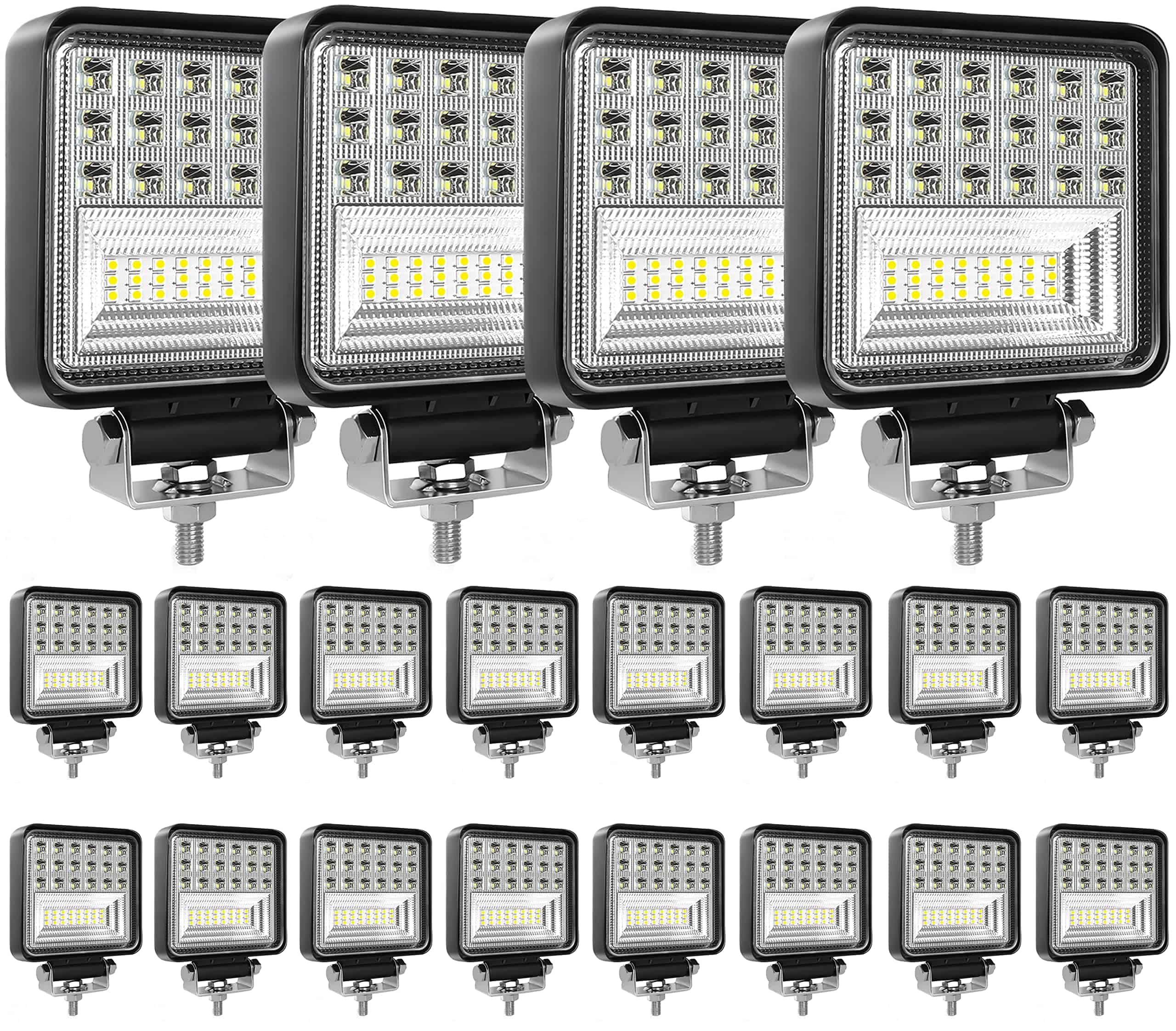 MUVKQC Luces de Trabajo LED para Camión, 20PCS 4INCH 126W