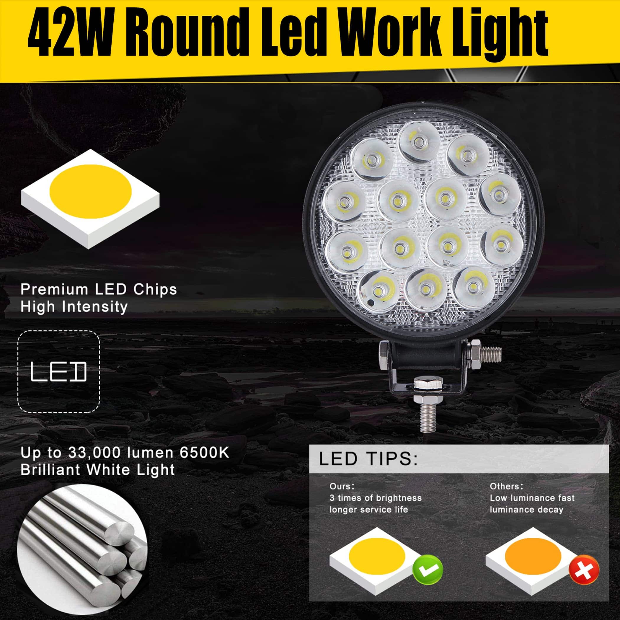 MUVKQC 42W Luces de Trabajo LED para Camión, 20pcs 4.5 - Imagen 4