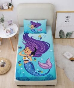 Juego de Sábanas de Sirena Linda Mkikejoy Tamaño Twin Rosa