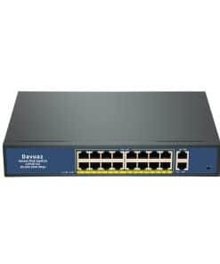 Switch Gigabit PoE Davuaz con 16 Puertos POE+ y 2 Puertos