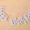 Guirnalda de Fieltro Blanca para Cumpleaños Feliz -