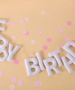 Guirnalda de Fieltro Blanca para Cumpleaños Feliz -