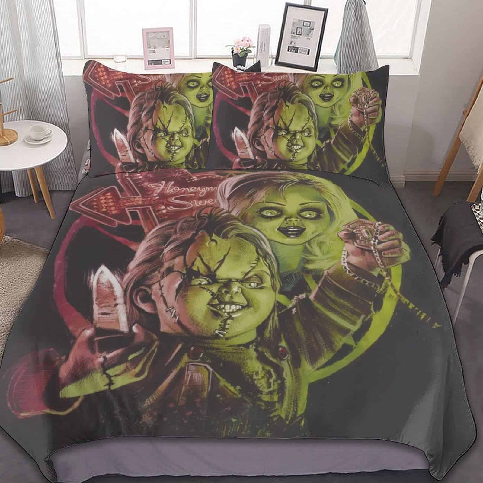 Juego de ropa de cama de película de terror de 3 piezas