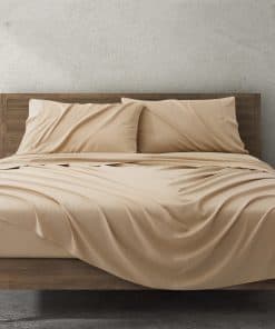 Juego de sábanas COMFLIVE, Fibra Fresca de -Mocha