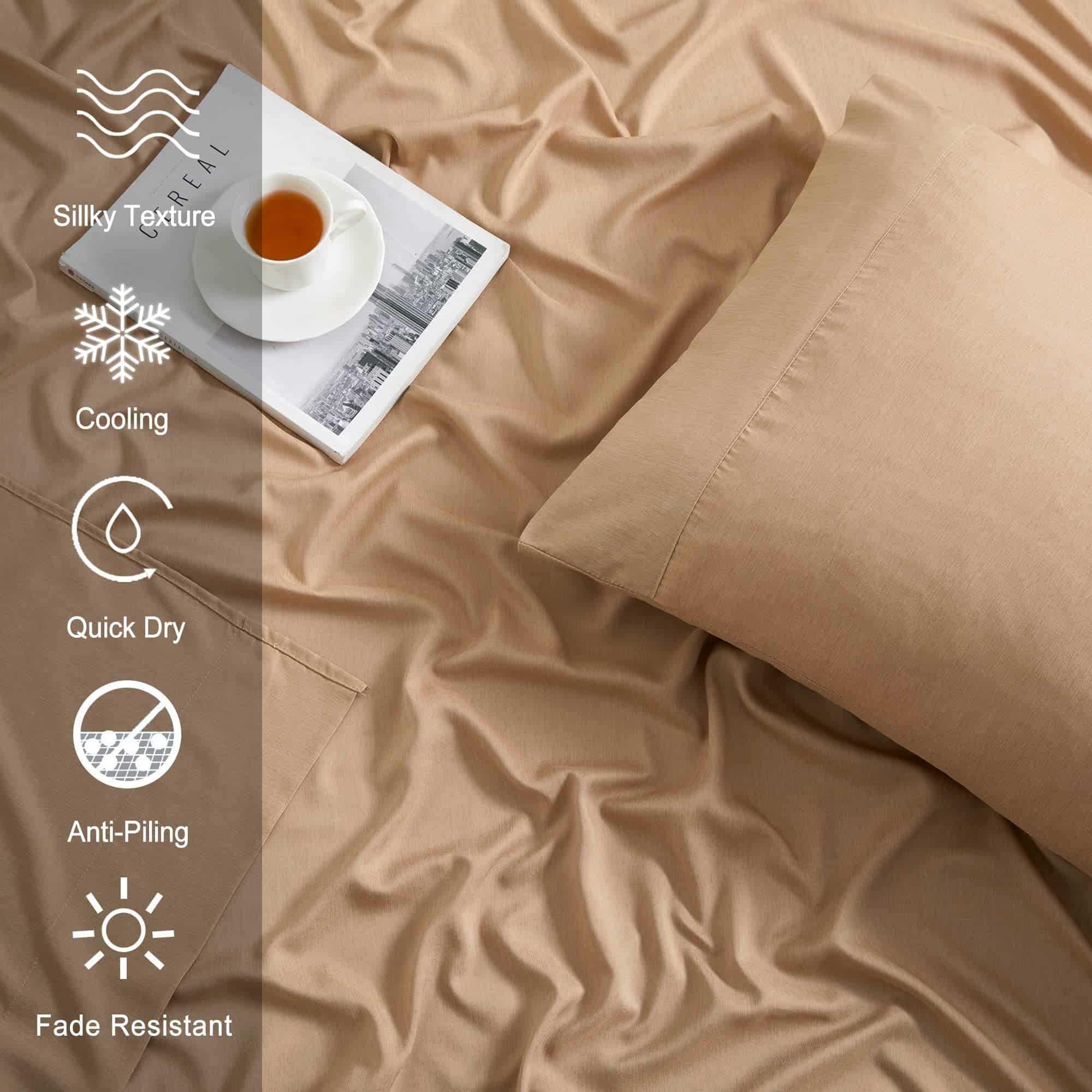 Juego de sábanas tamaño Queen COMFLIVE - Juego de 4 piezas - Imagen 3