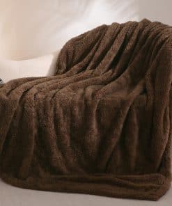 Manta de pelo sintético Panku para sofá, extra suave y