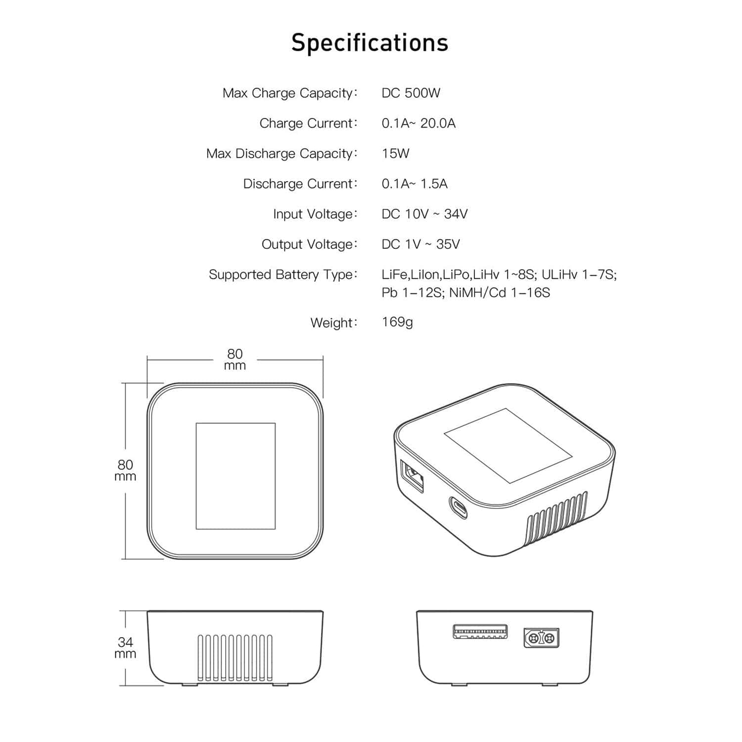 Cargador de baterías ISDT Air8 Battair Lipo DC 20A 500W con - Imagen 7