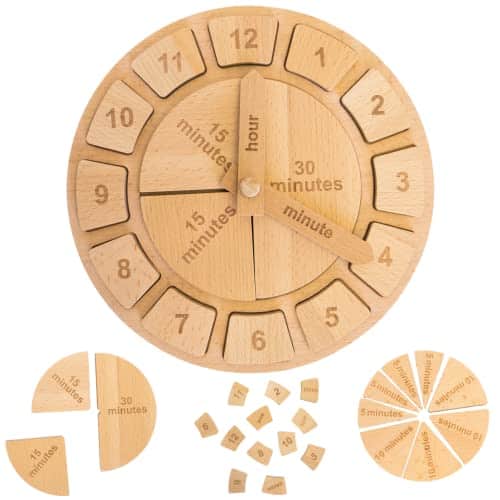 Reloj de madera Montessori Tomaze - Kit educativo para