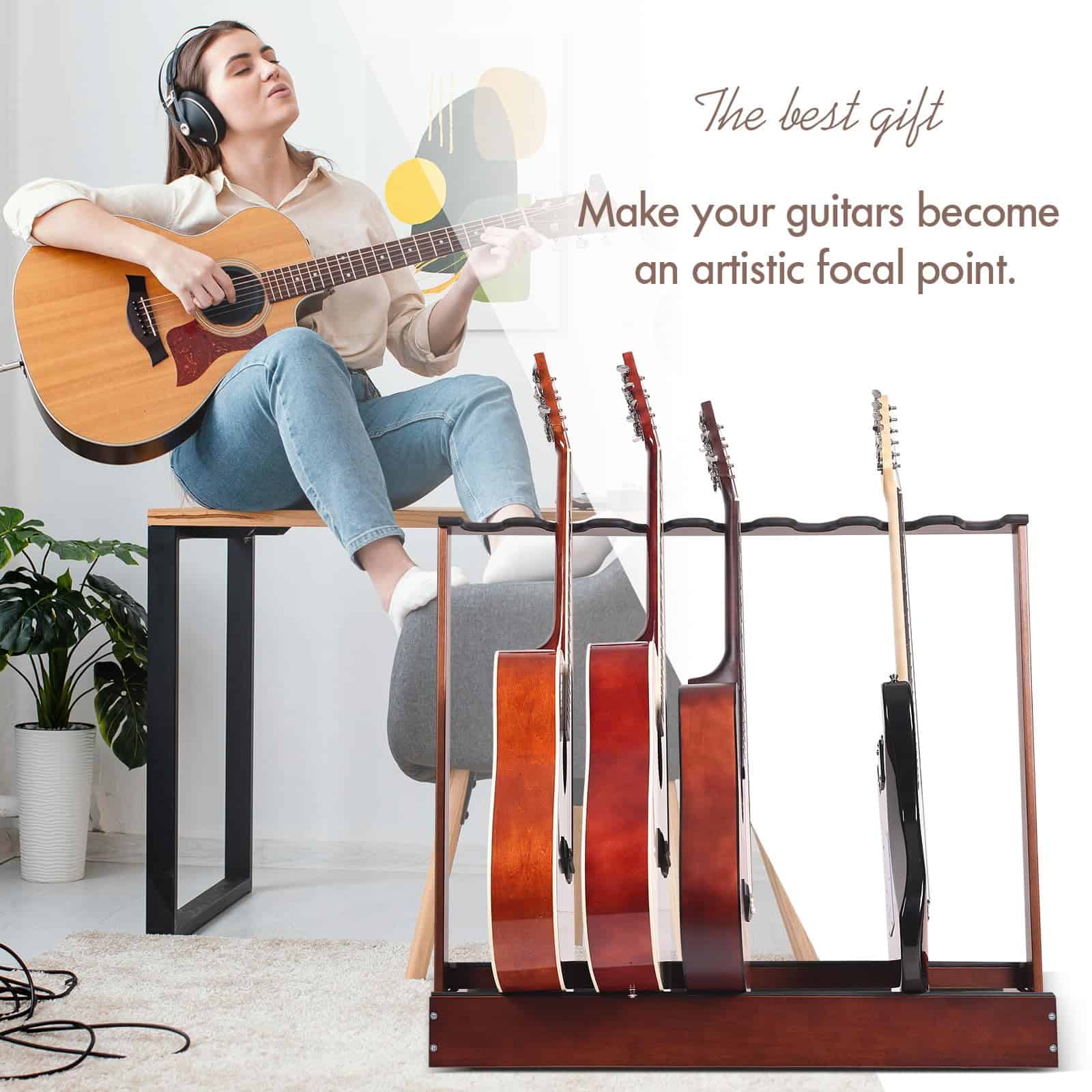 verovita Soporte de Guitarra para Múltiples Guitarras, - Imagen 9