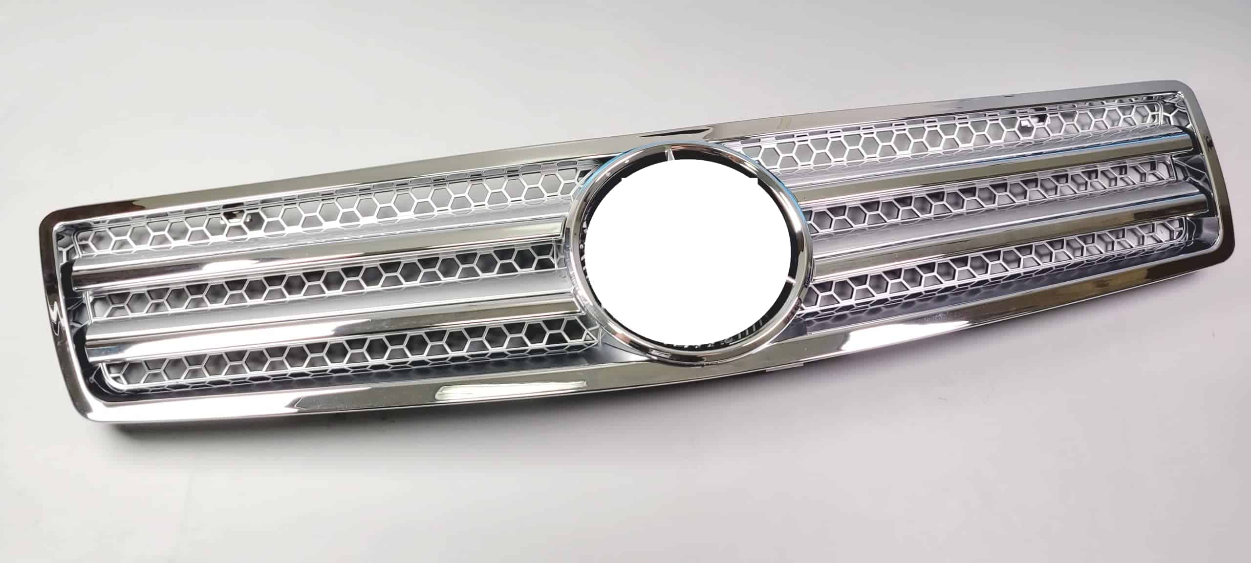 Parrilla delantera plateada R129 de 2 aletas para Clase SL