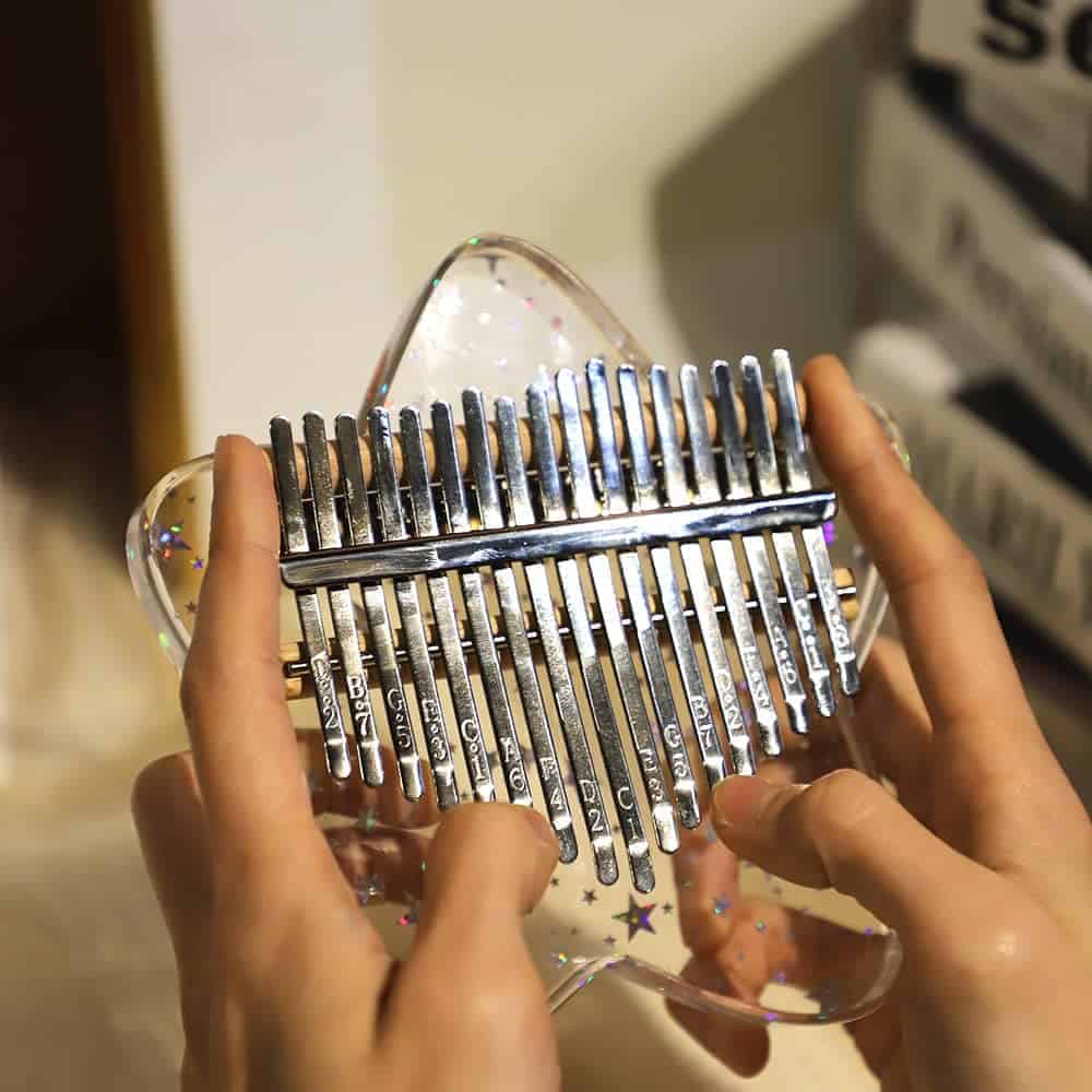 Kalimba de 17 Teclas Estilo Transparente Arcoíris Estrella
