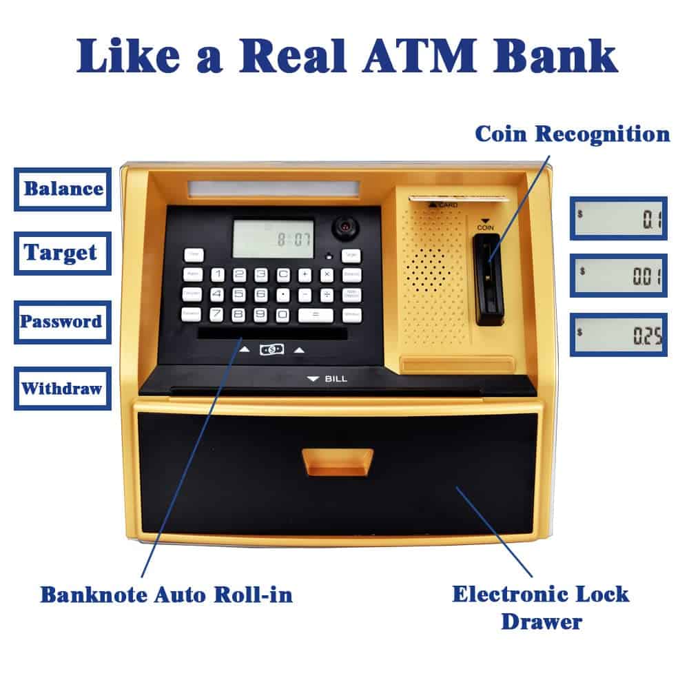 Alcancía Lyght Kids ATM con Bloqueo Electrónico, Contraseña - Imagen 4