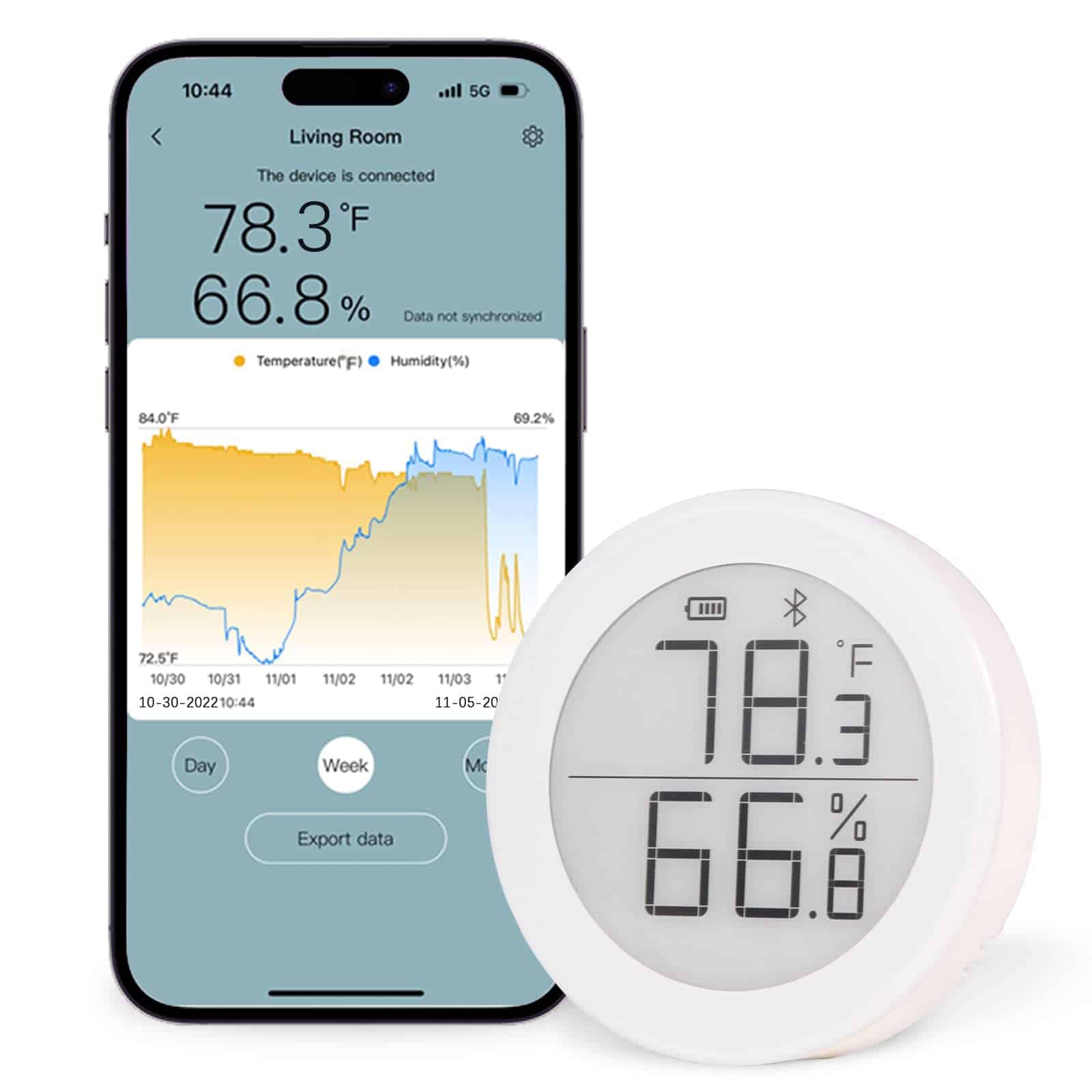 HumidiCup� Termómetro Higrómetro Bluetooth Recargable H1,