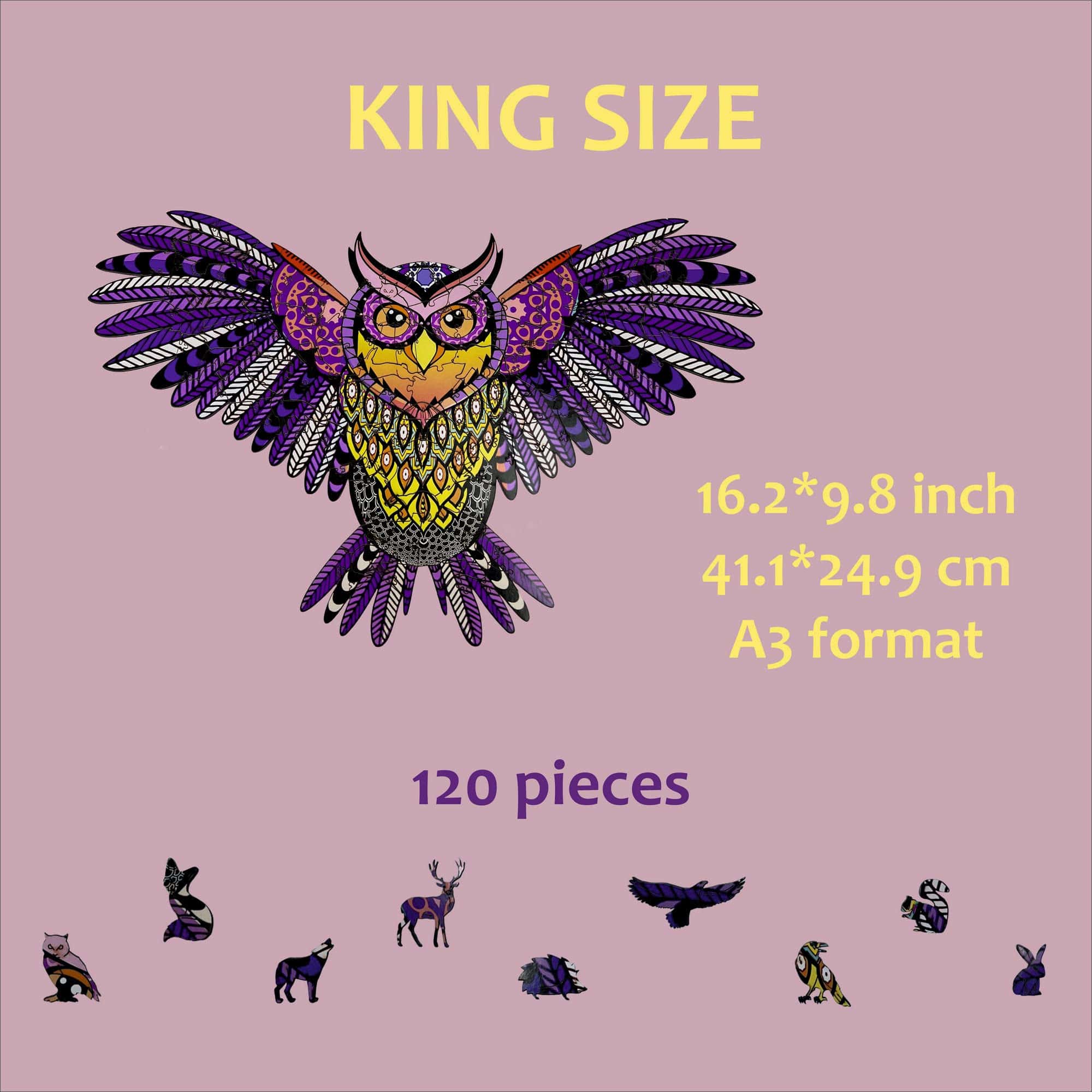 Rompecabezas de búho grande de madera para adultos - Imagen 3