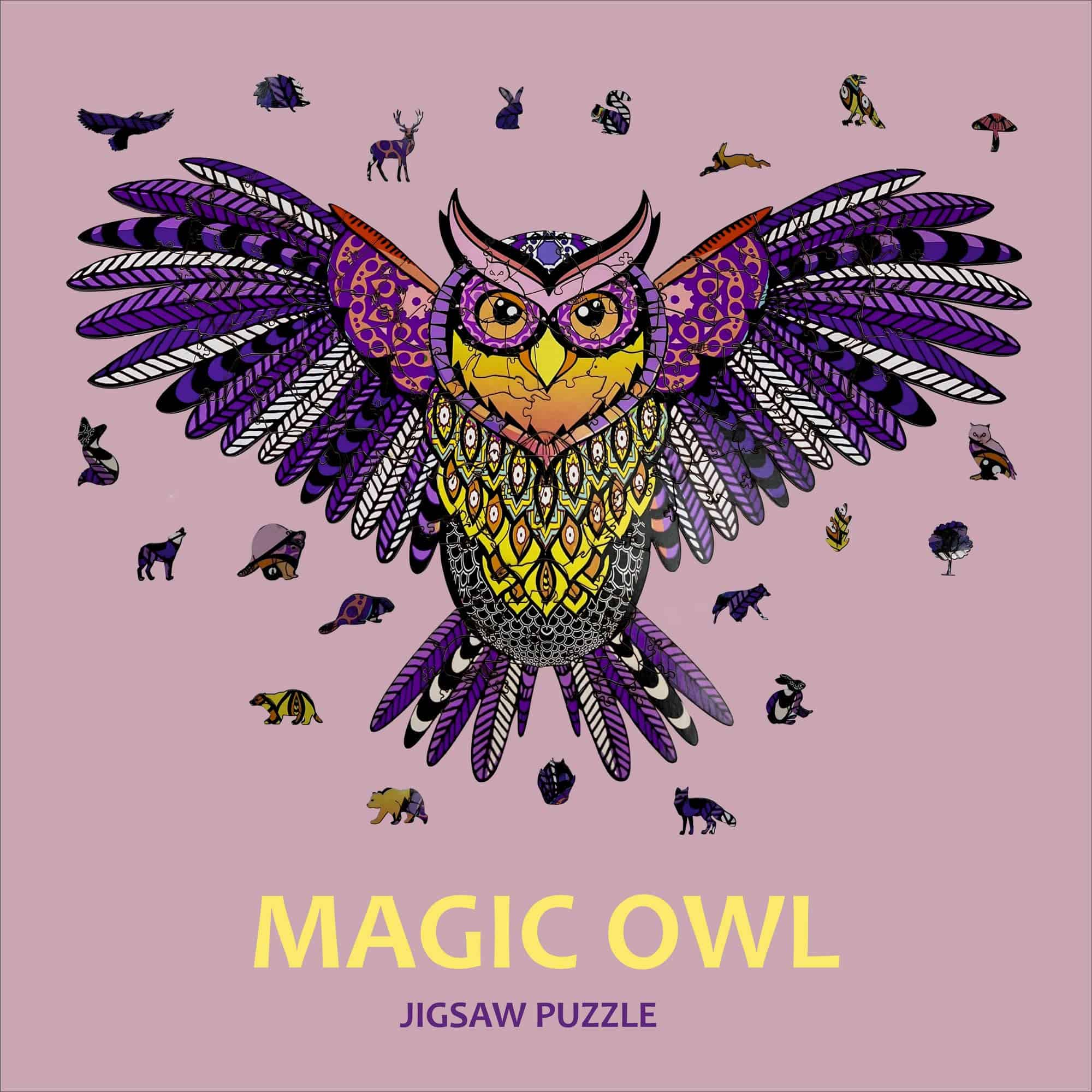 Rompecabezas de búho grande de madera para adultos