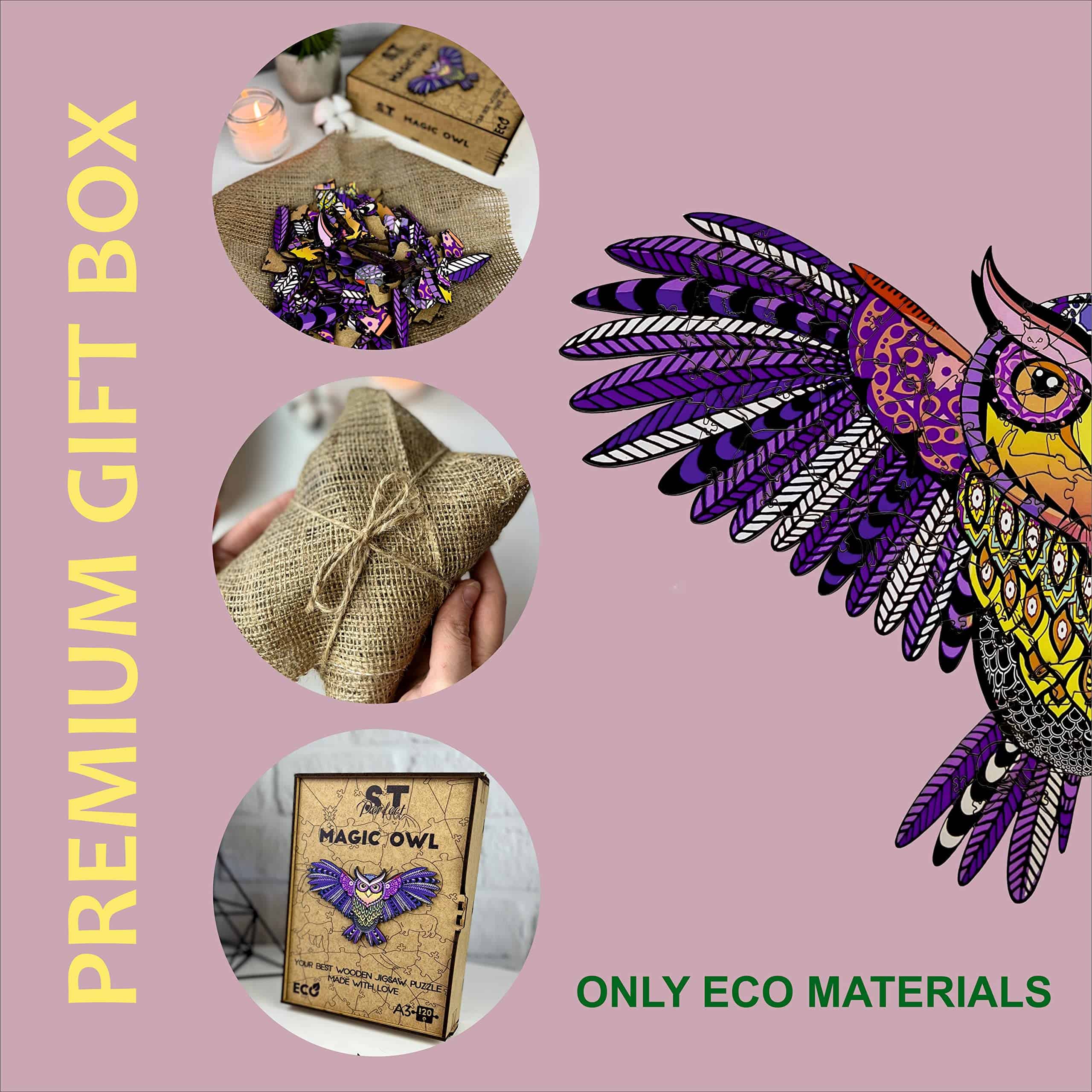 Rompecabezas de búho grande de madera para adultos - Imagen 4