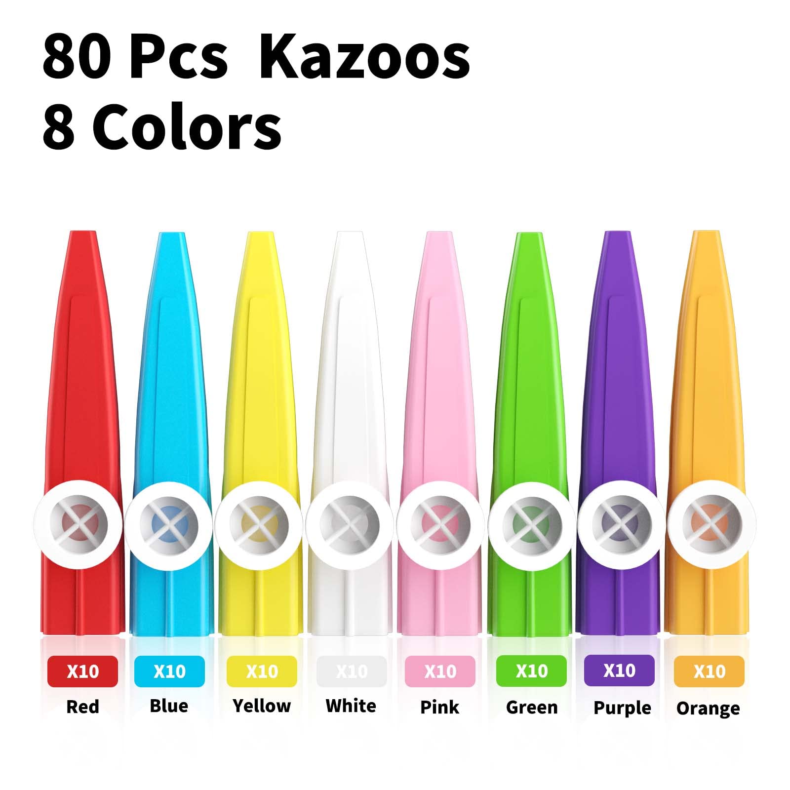 80 pcs 8 Colores Plástico Kazoos Instrumentos Musicales - Imagen 3