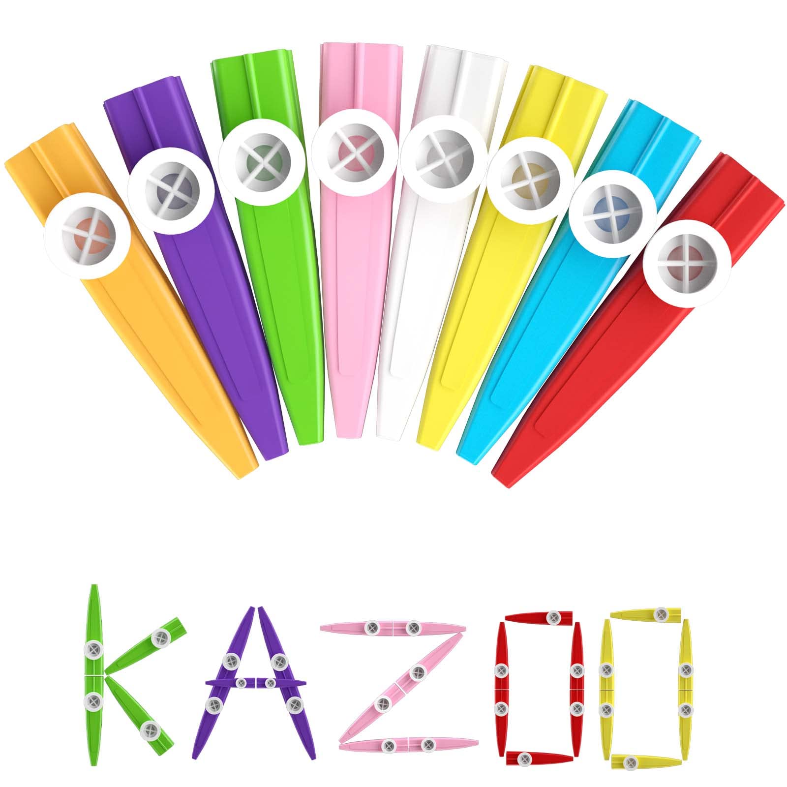 80 pcs 8 Colores Plástico Kazoos Instrumentos Musicales - Imagen 4