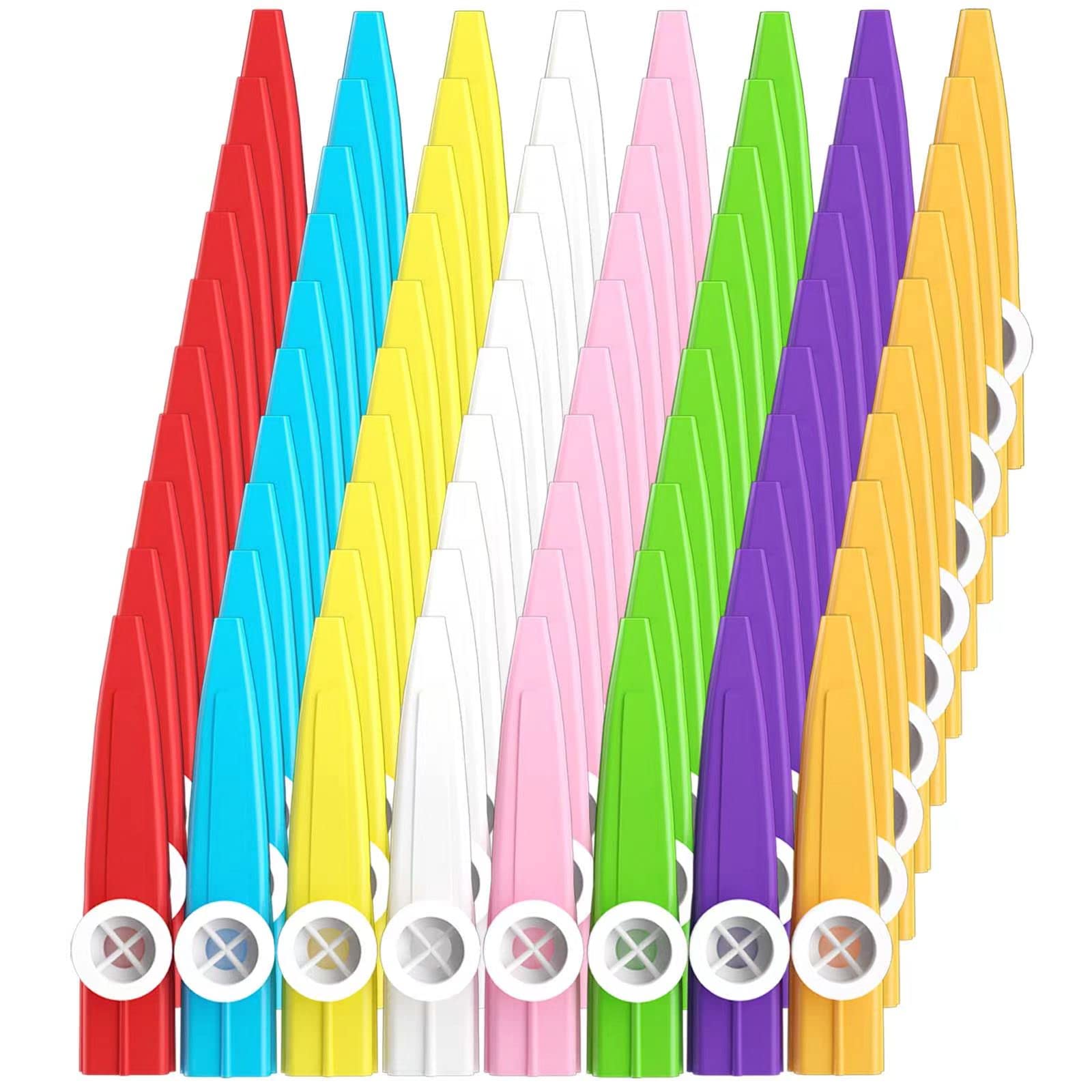 80 pcs 8 Colores Plástico Kazoos Instrumentos Musicales