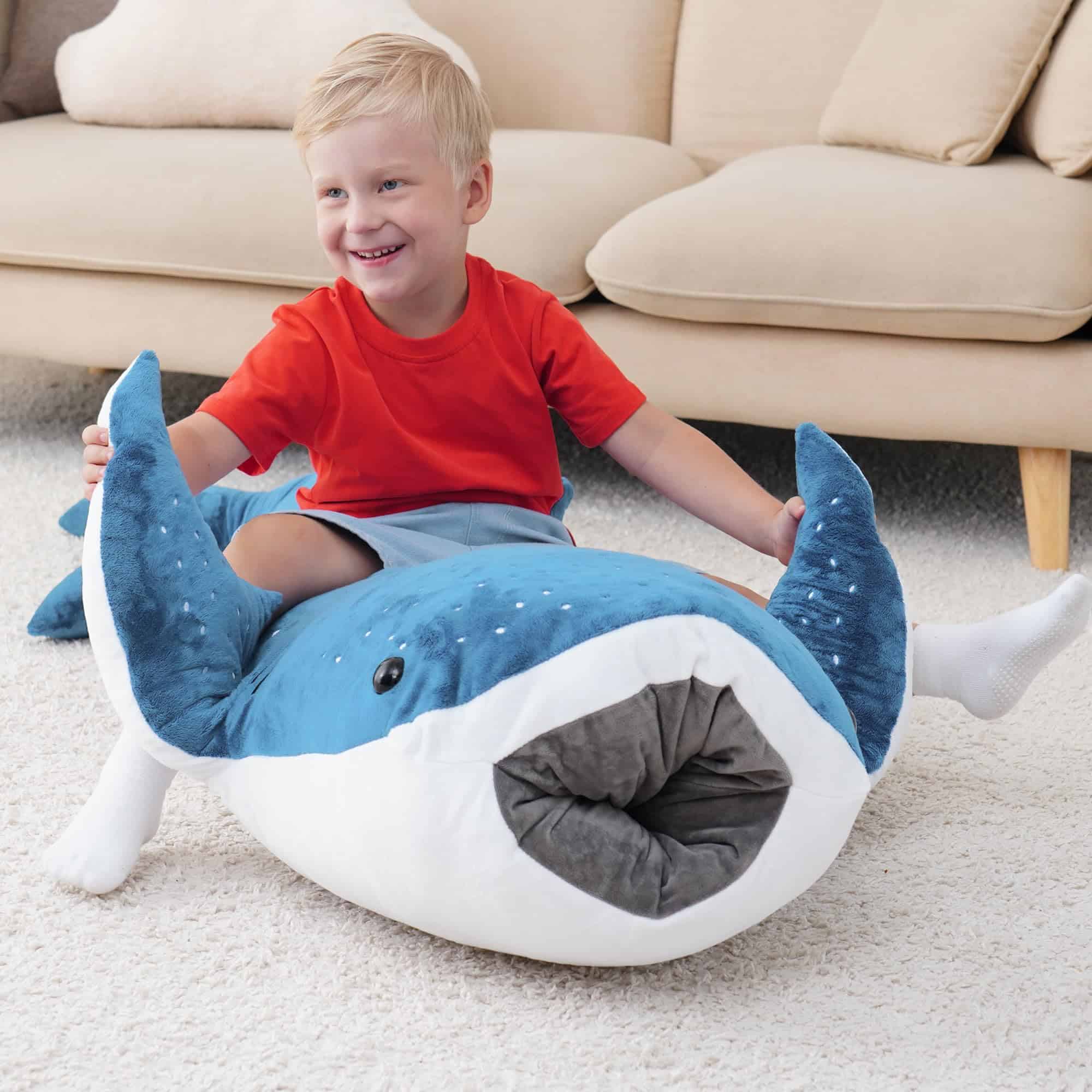 Peluche de tiburón ballena gigante de 48 pulgadas Mukouxun, - Imagen 4