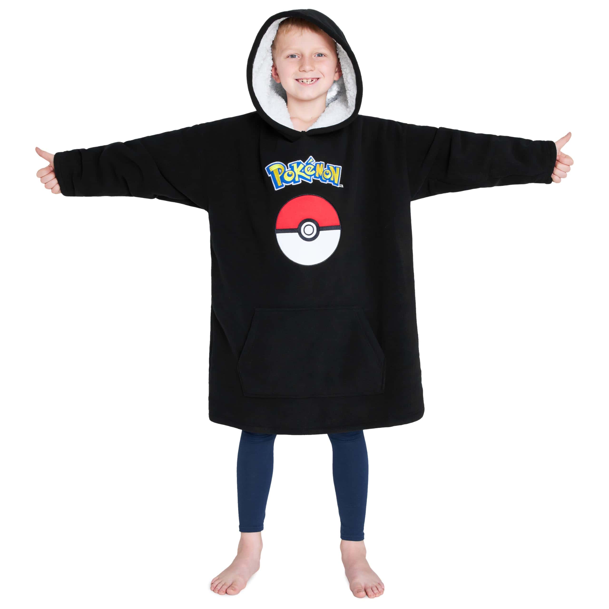 Manta con Capucha de Felpa Pokemon para Niños y