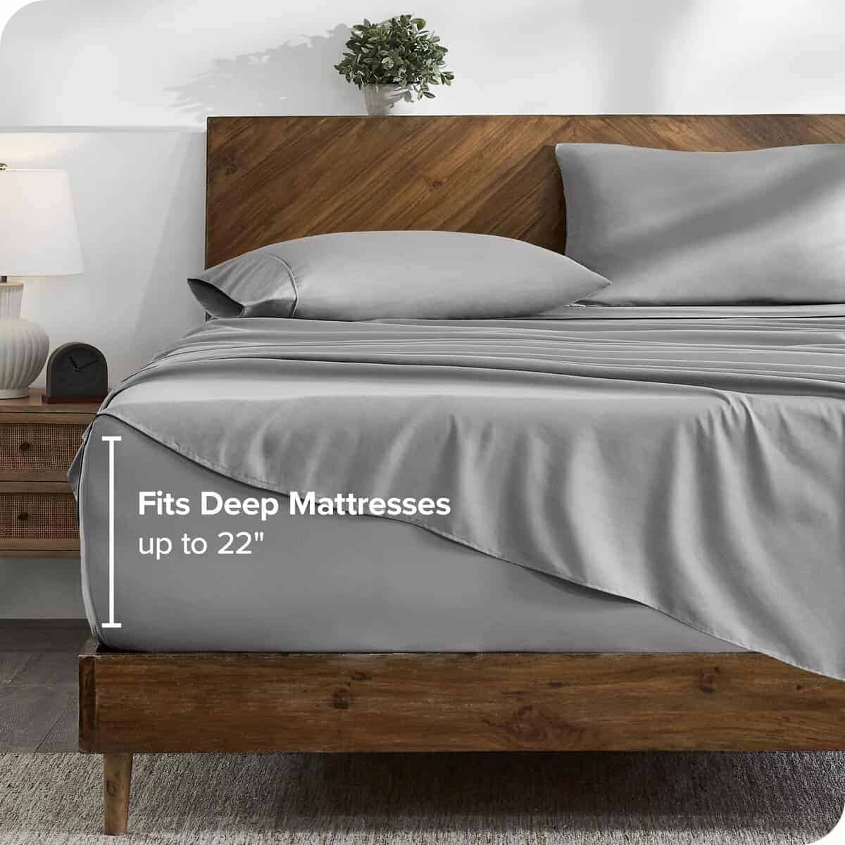 Juego de sábanas Twin XL de Bare Home - Bolsillos profundos - Imagen 4