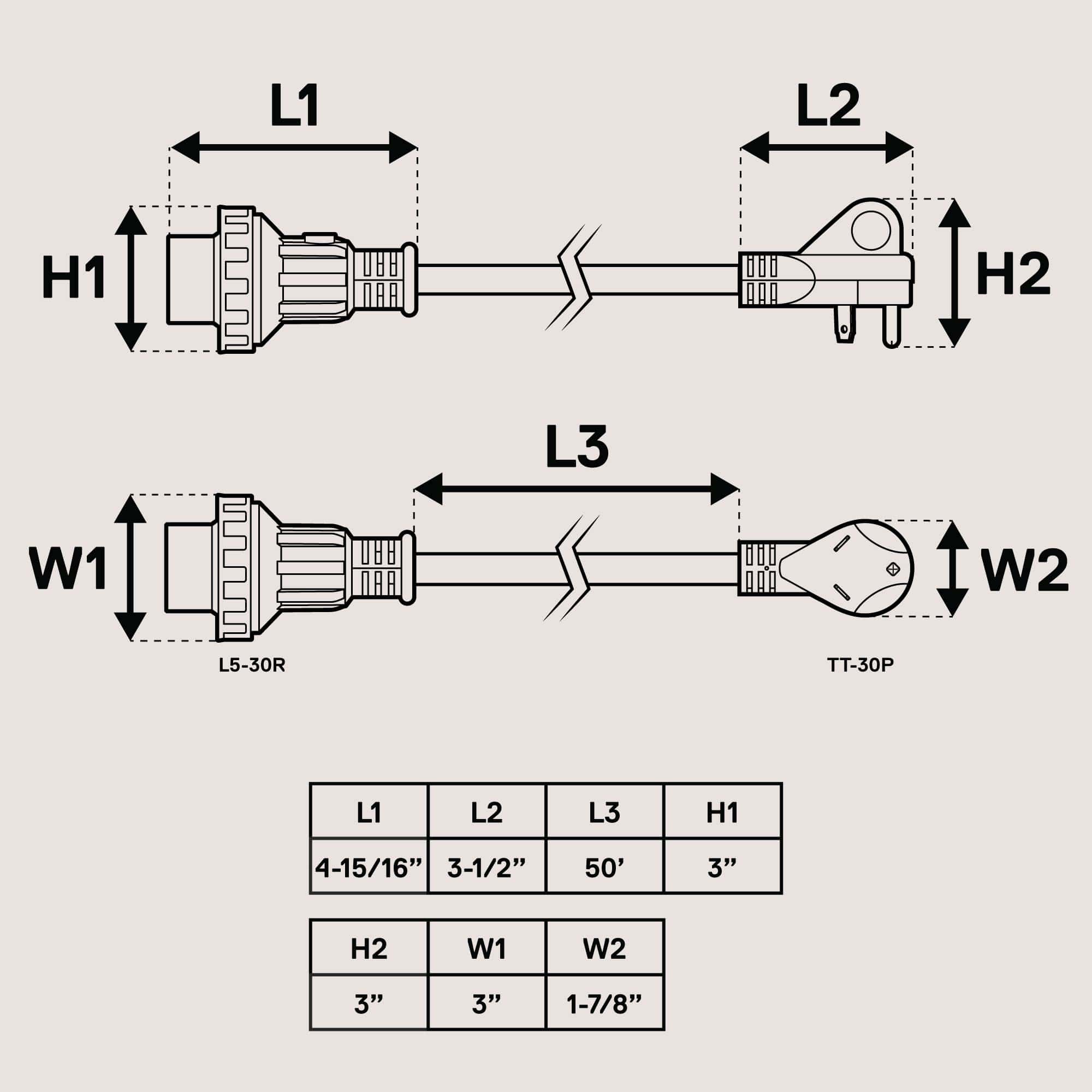Cable de extensión de energía para RV True Mods de 50 pies - Imagen 8