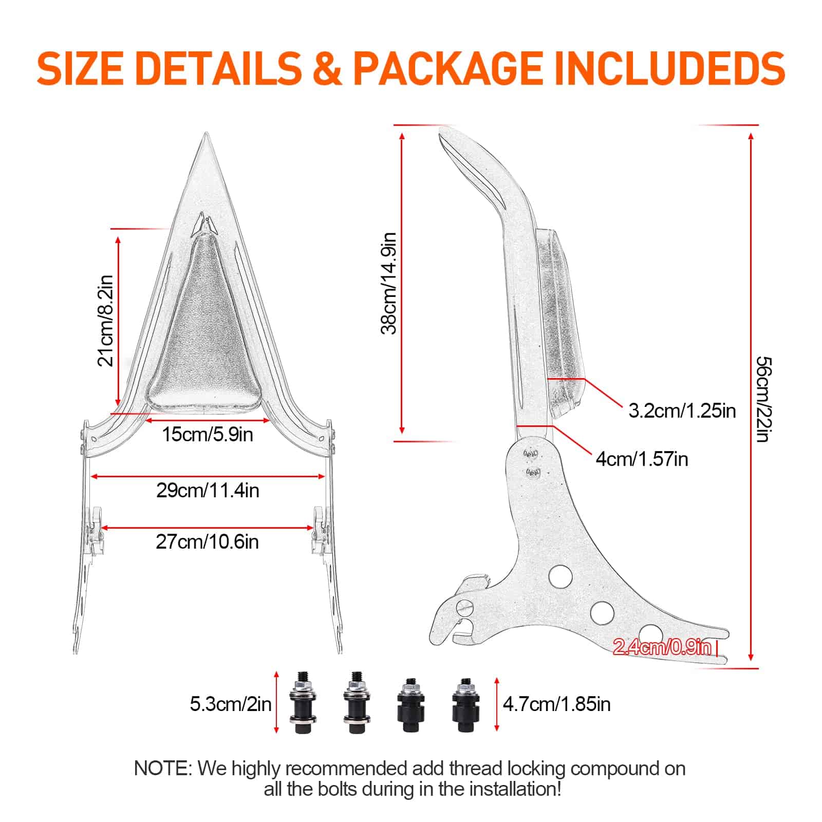 Respaldo del pasajero de la barra de apoyo para motocicleta - Imagen 8